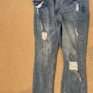 Blue ripped denim jeans